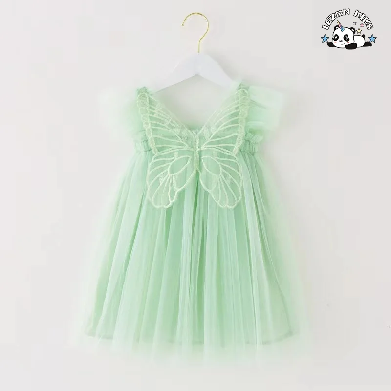 LEZONKIDS - Wholesale Daisy Floral Embroidery Kids Girl Casual Strap Sleeveless Tulle Dresses Summer Baby Girls Tutu Dress
